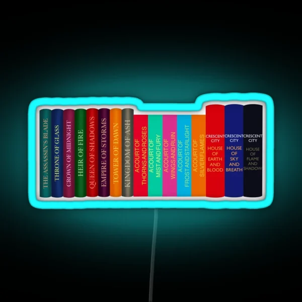 SJM Books Spines RGB Neon Sign