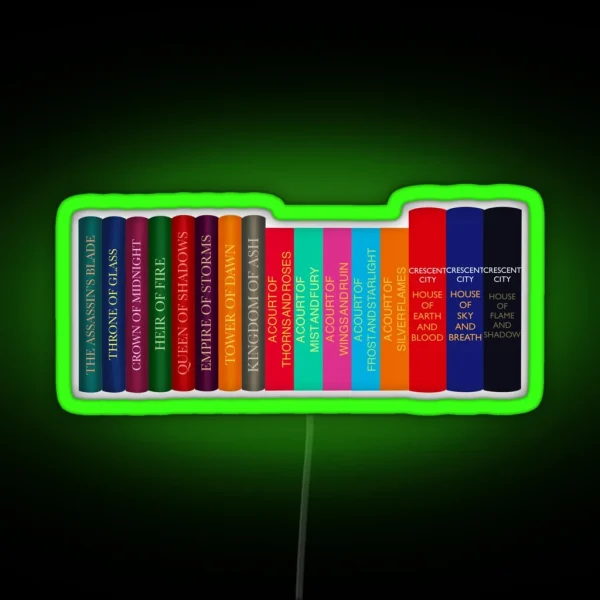 SJM Books Spines RGB Neon Sign