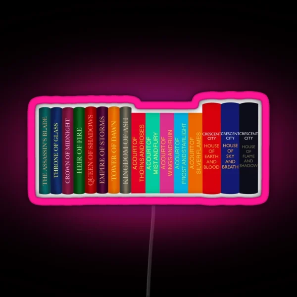 SJM Books Spines RGB Neon Sign