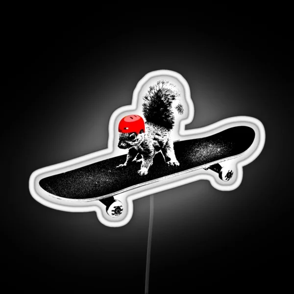 Skateboard Squirrel RGB Neon Sign