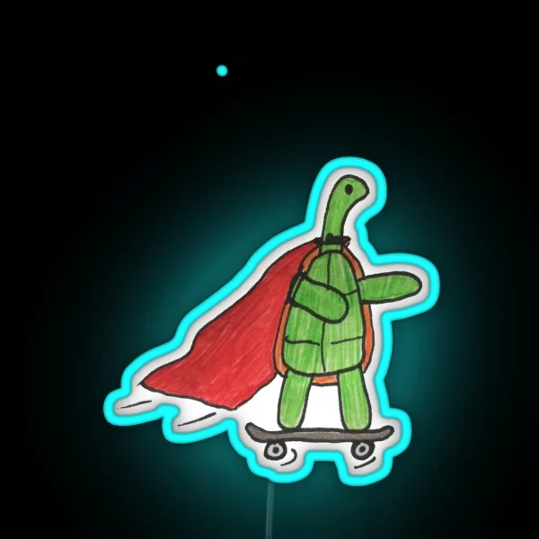 Skateboard Turtle RGB Neon Sign