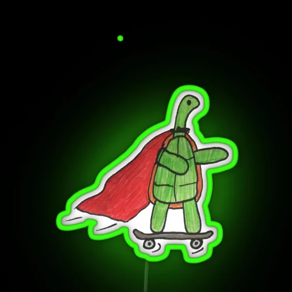 Skateboard Turtle RGB Neon Sign