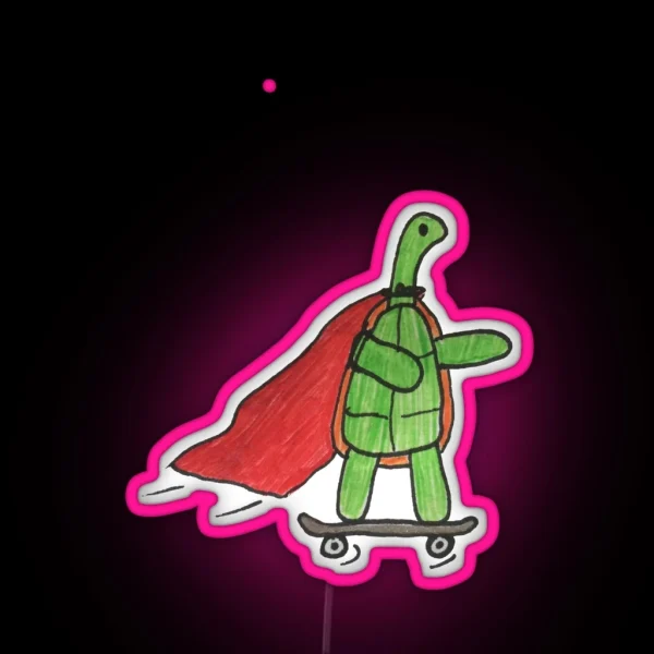 Skateboard Turtle RGB Neon Sign