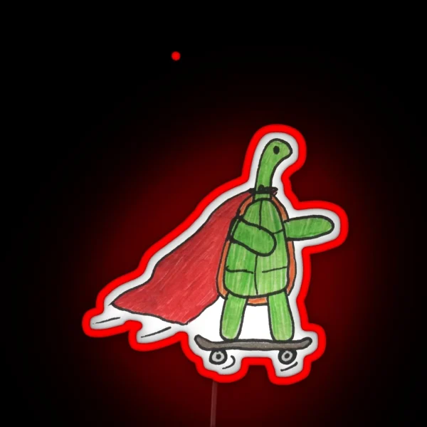 Skateboard Turtle RGB Neon Sign