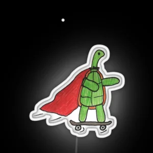 Skateboard Turtle RGB Neon Sign