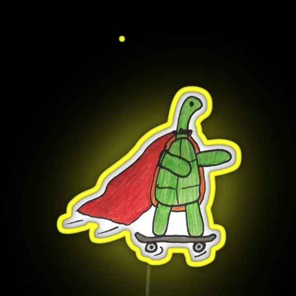 Skateboard Turtle RGB Neon Sign