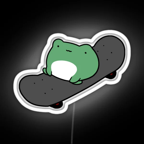 Skateboarding Frog RGB Neon Sign