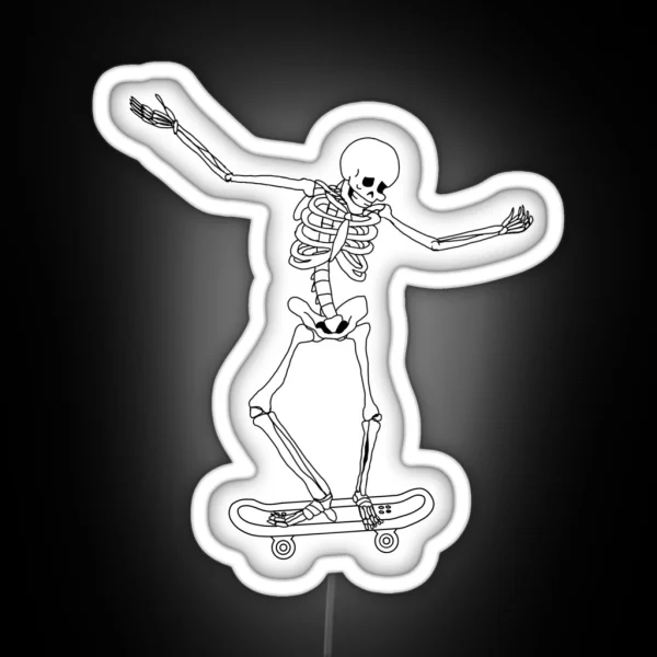 Skateboarding Skeleton RGB Neon Sign