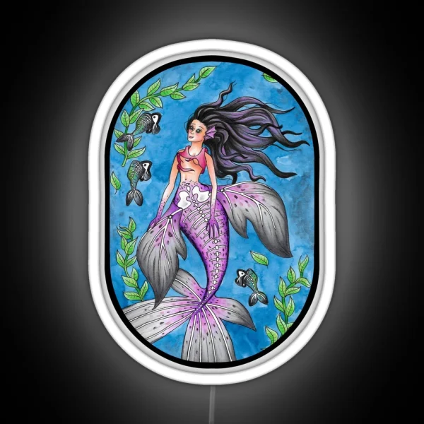 Skeleton Mermaid RGB Neon Sign
