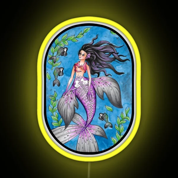 Skeleton Mermaid RGB Neon Sign