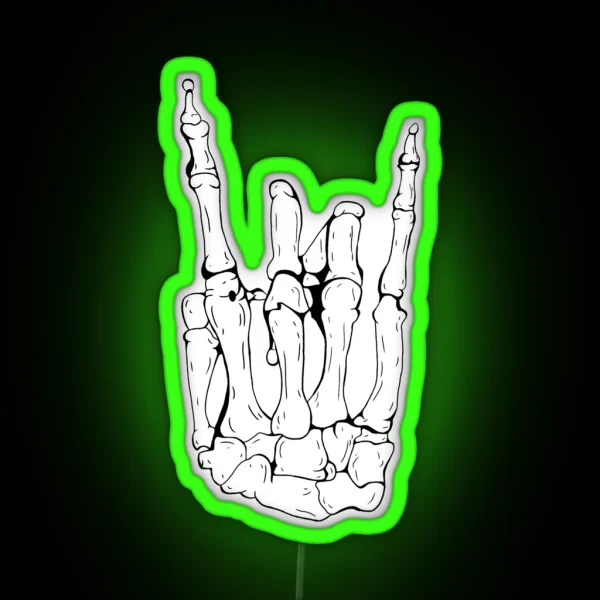 Skeleton Rocker Hand RGB Neon Sign