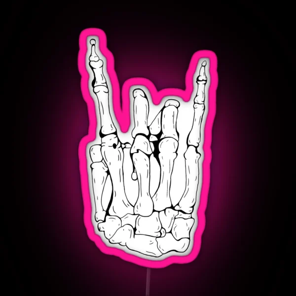 Skeleton Rocker Hand RGB Neon Sign