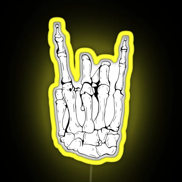 Skeleton Rocker Hand RGB Neon Sign