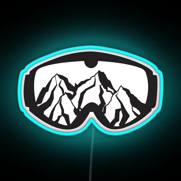 Ski Board Goggles RGB Neon Sign