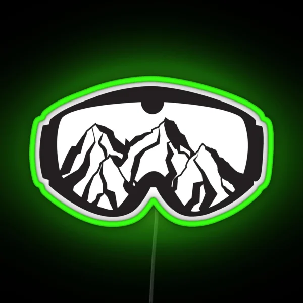 Ski Board Goggles RGB Neon Sign