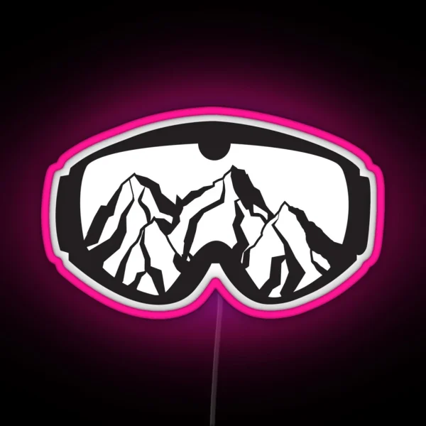 Ski Board Goggles RGB Neon Sign