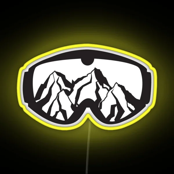 Ski Board Goggles RGB Neon Sign