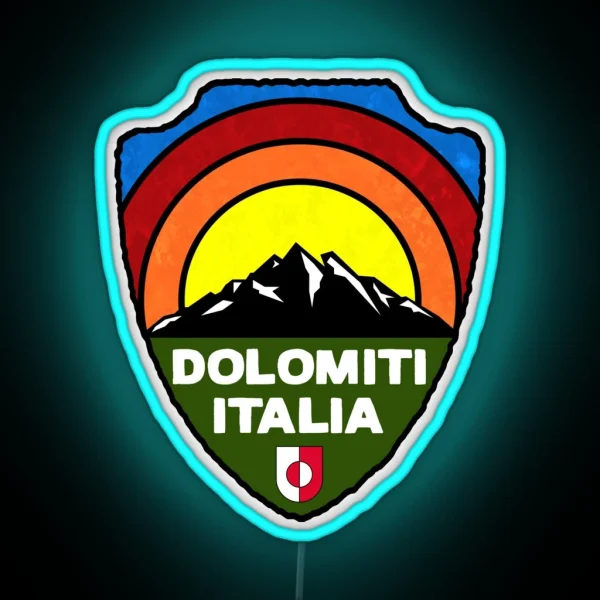 Ski Dolomiti Italia Skiing Tyrol Dolomites Italy RGB Neon Sign