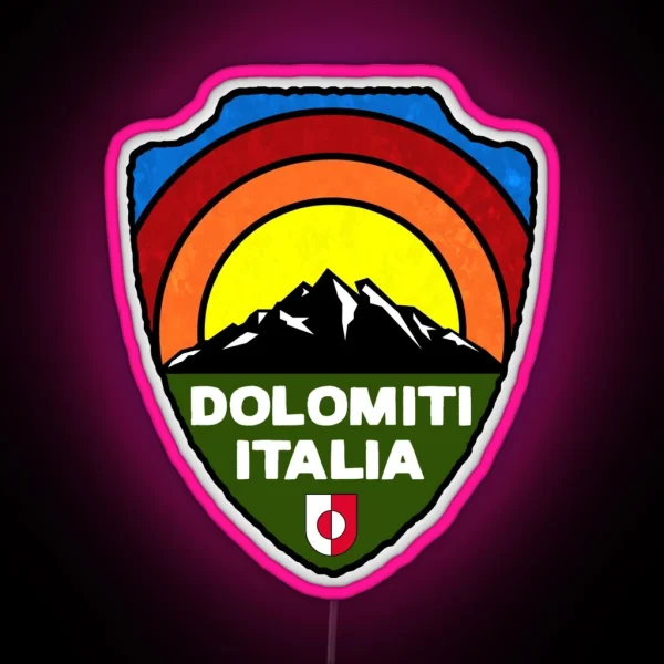 Ski Dolomiti Italia Skiing Tyrol Dolomites Italy RGB Neon Sign