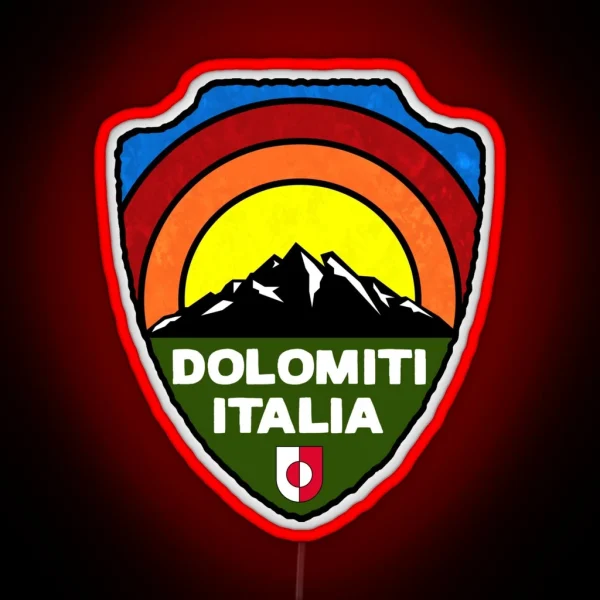 Ski Dolomiti Italia Skiing Tyrol Dolomites Italy RGB Neon Sign