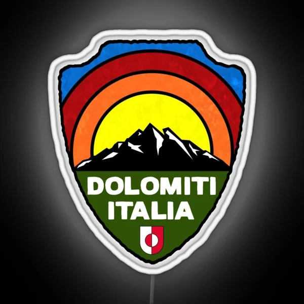 Ski Dolomiti Italia Skiing Tyrol Dolomites Italy RGB Neon Sign