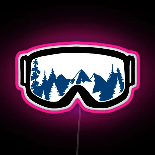 Ski Goggles Blue RGB Neon Sign