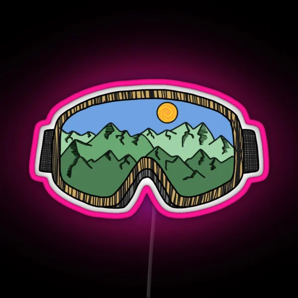 Ski Goggles Green RGB Neon Sign