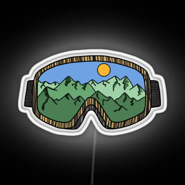 Ski Goggles Green RGB Neon Sign