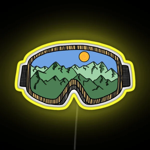 Ski Goggles Green RGB Neon Sign