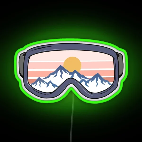 Ski Goggles Mountain RGB Neon Sign