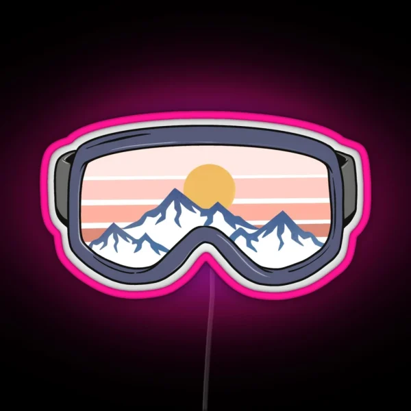 Ski Goggles Mountain RGB Neon Sign