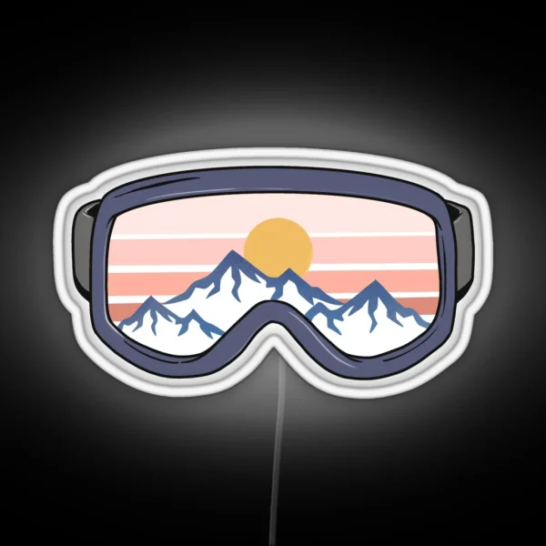 Ski Goggles Mountain RGB Neon Sign