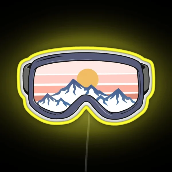 Ski Goggles Mountain RGB Neon Sign