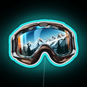 Ski Goggles Sledding Goggles Winter Apparel Mountain Reflection RGB Neon Sign