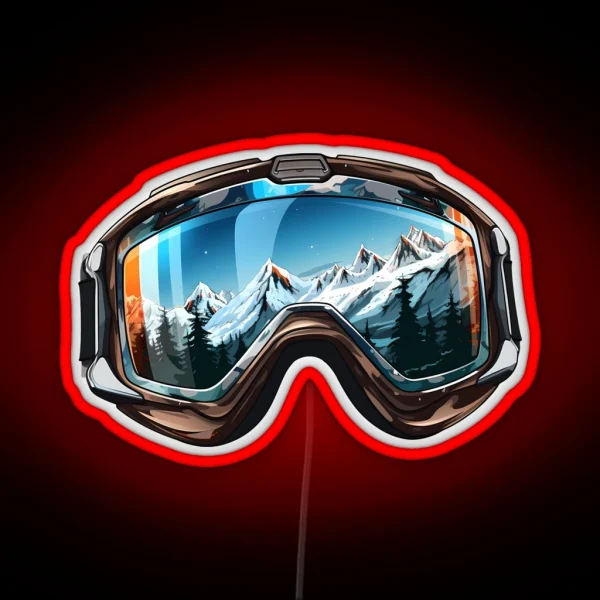 Ski Goggles Sledding Goggles Winter Apparel Mountain RGB Neon Sign