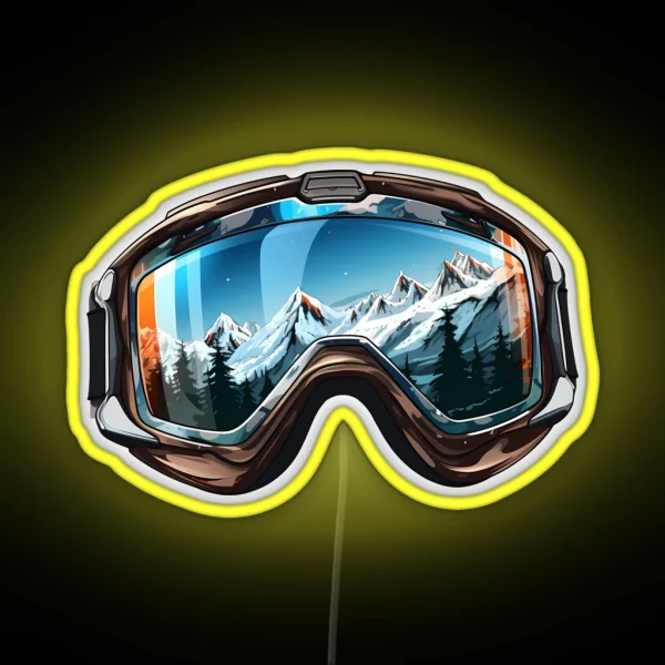 Ski Goggles Sledding Goggles Winter Apparel Mountain RGB Neon Sign