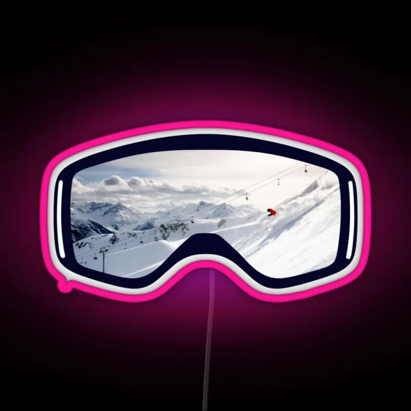 Ski Goggles Snowboard Goggles Mountain Resort RGB Neon Sign