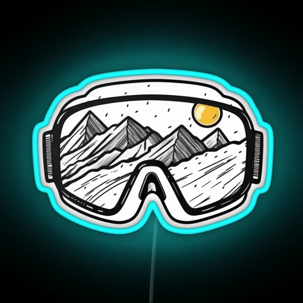 Ski Goggles Snowboard Snowboarding Gifts RGB Neon Sign