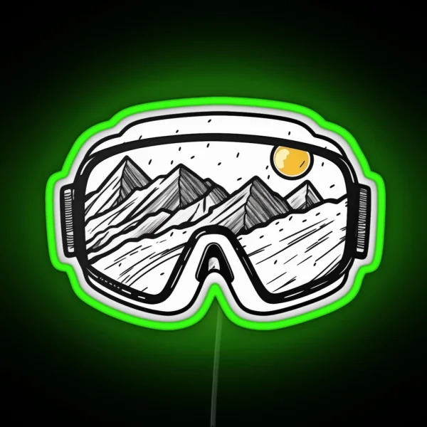 Ski Goggles Snowboard Snowboarding Gifts RGB Neon Sign