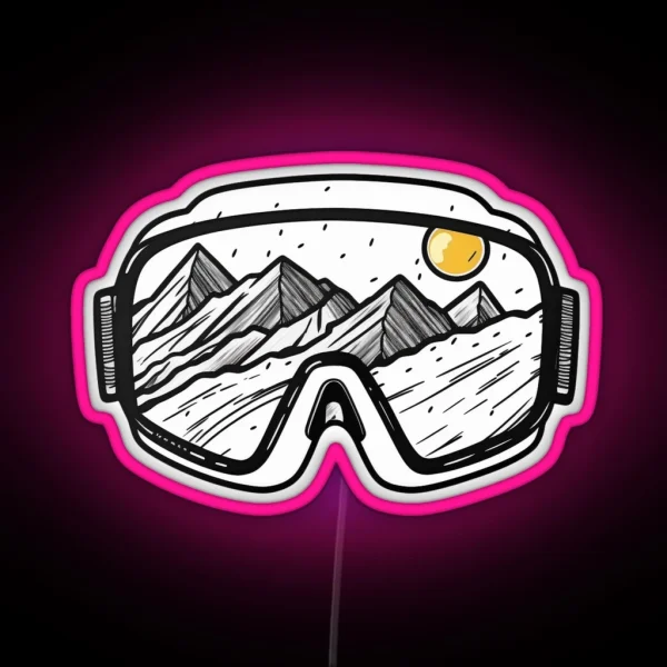 Ski Goggles Snowboard Snowboarding Gifts RGB Neon Sign