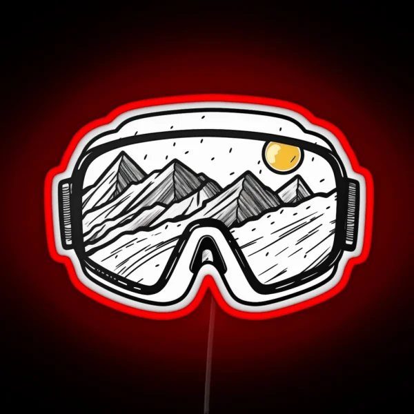 Ski Goggles Snowboard Snowboarding Gifts RGB Neon Sign