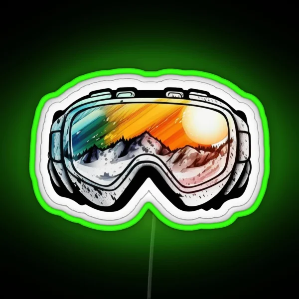 Ski Goggles Snowboard Snowboarding Gifts RGB Neon Sign
