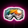 RGB LED Canvas Sign for Ski Goggle Enthusiasts and Snowboarders Gift