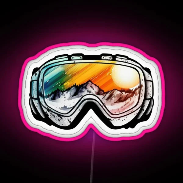 Ski Goggles Snowboard Snowboarding Gifts RGB Neon Sign