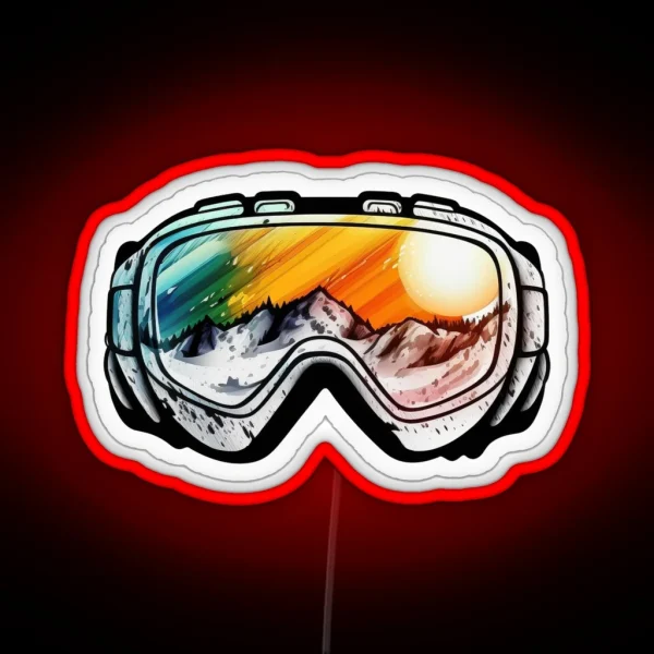 Ski Goggles Snowboard Snowboarding Gifts RGB Neon Sign