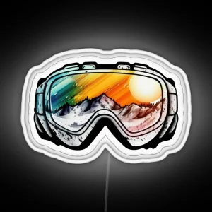 Ski Goggles Snowboard Snowboarding Gifts RGB Neon Sign