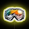 Vibrant LED ski goggles snowboard gifts for outdoor sports enthusiasts.
