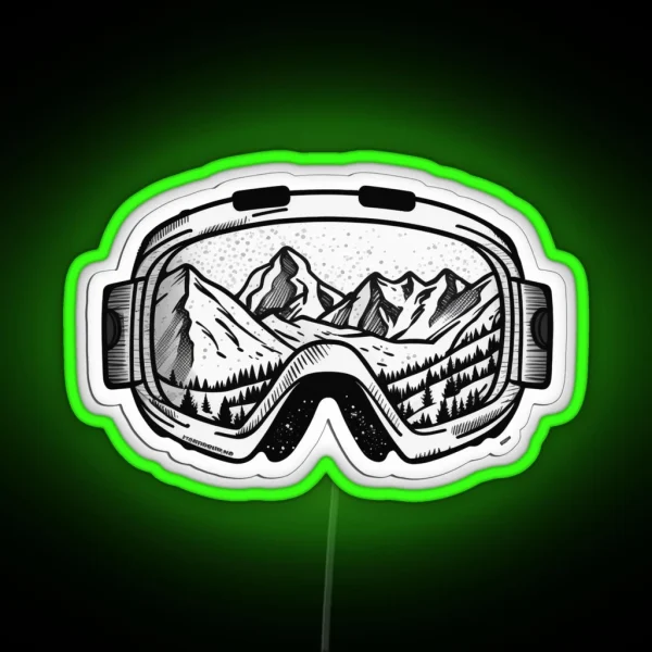 Ski Goggles Snowboarding Gifts RGB Neon Sign