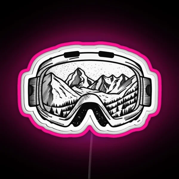 Ski Goggles Snowboarding Gifts RGB Neon Sign