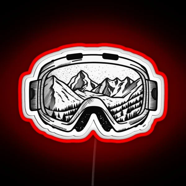 Ski Goggles Snowboarding Gifts RGB Neon Sign